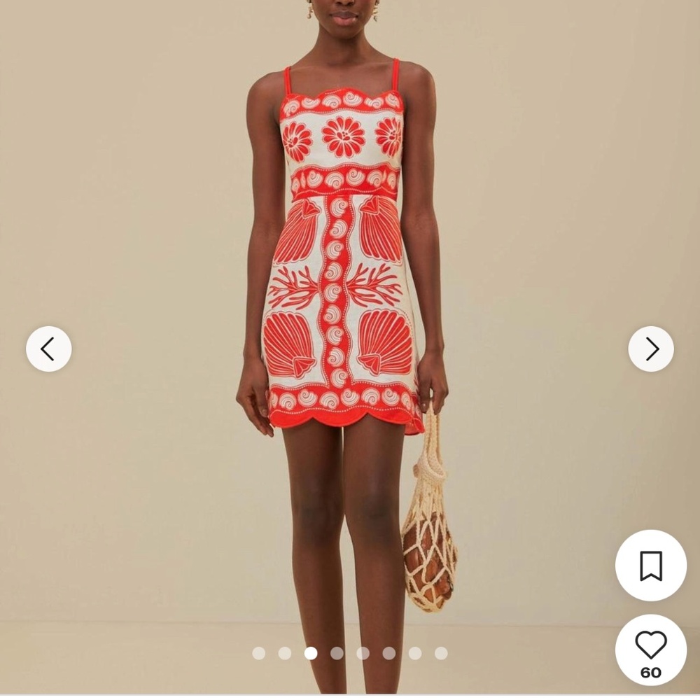 FARM Rio SOLD OUT red and white Ainika shell mini dress